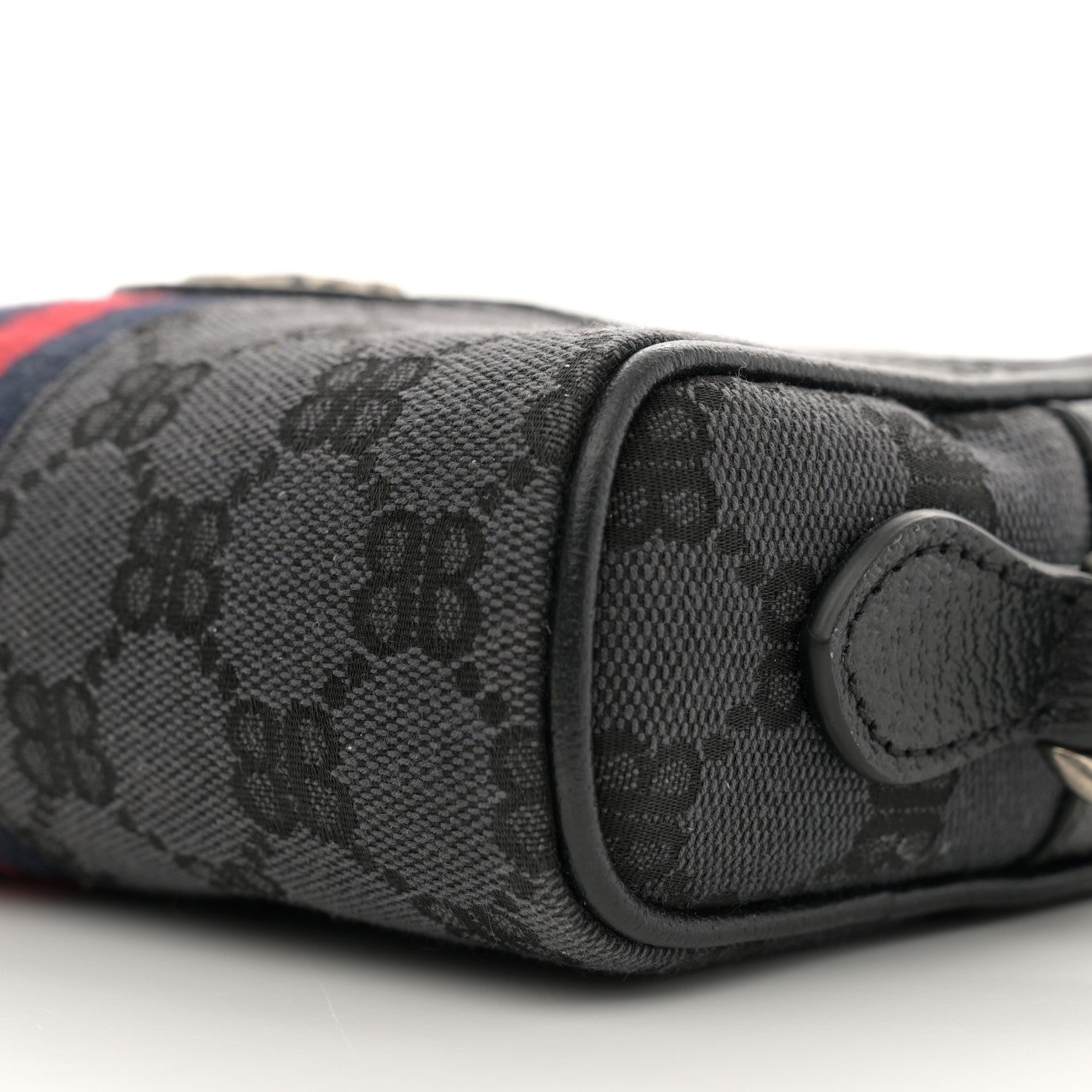 Gucci X BALENCIAGA BB Monogram Web Mini Ophidia Shoulder Bag Black 10 of 10