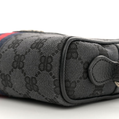 Gucci X BALENCIAGA BB Monogram Web Mini Ophidia Shoulder Bag Black 10 of 10