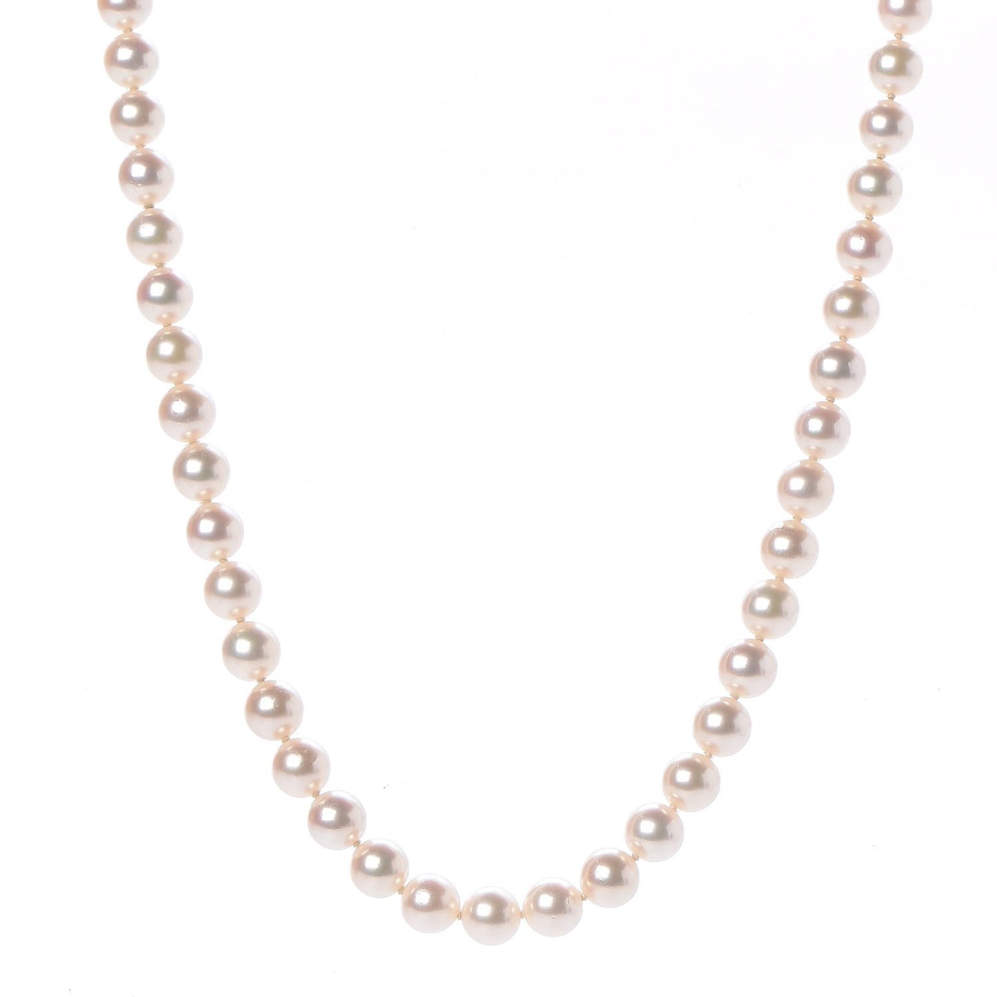18K Yellow Gold Akoya Pearl 6.5-7mm Strand Necklace 18"