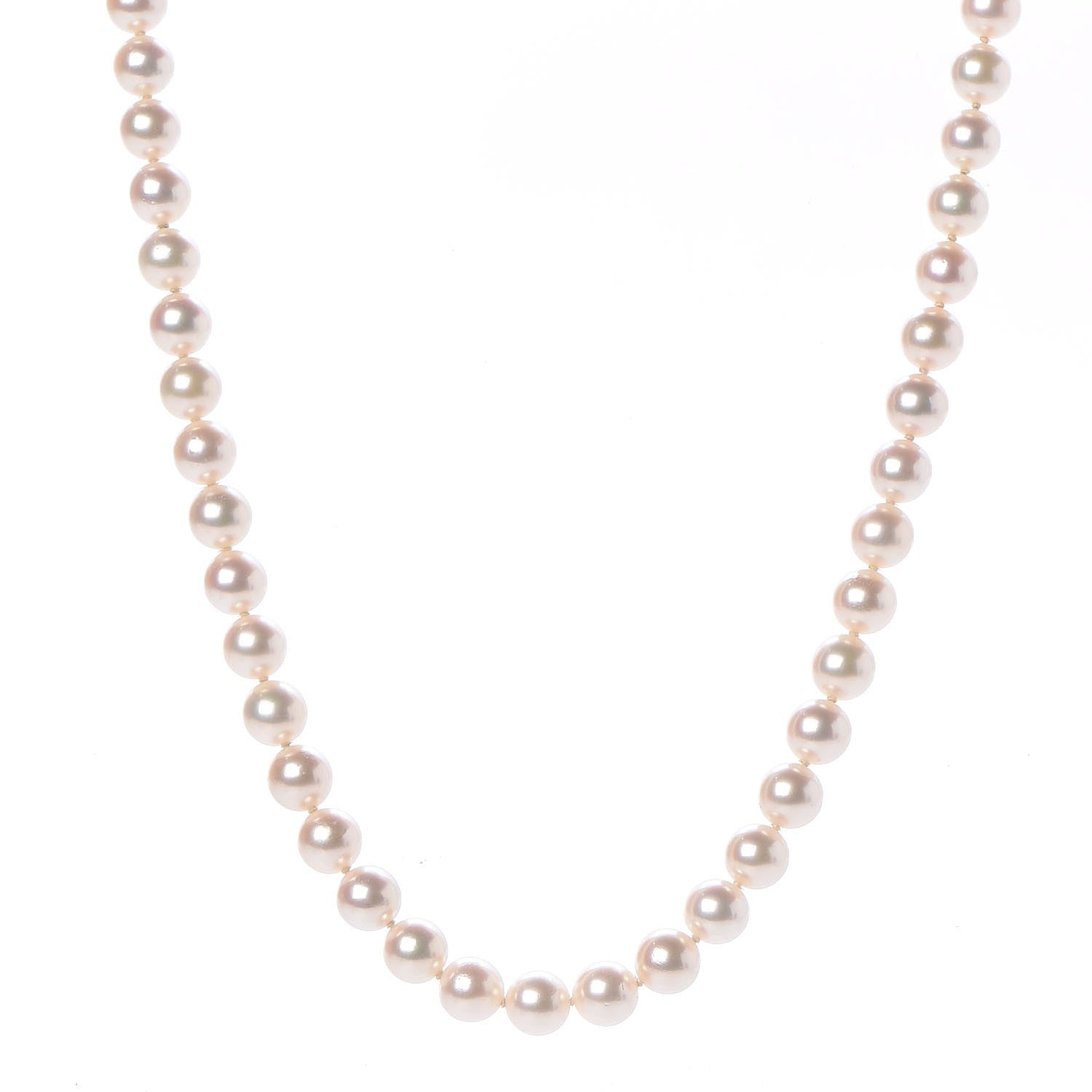 Mikimoto 18K Yellow Gold Akoya Pearl 6.5-7mm Strand Necklace 18" 1 of 5