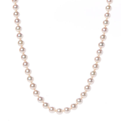 Mikimoto 18K Yellow Gold Akoya Pearl 6.5-7mm Strand Necklace 18" 1 of 5