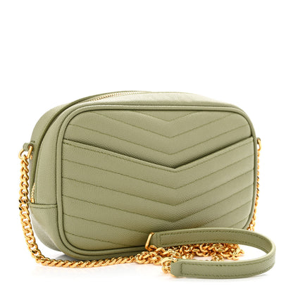 Saint Laurent Grain De Poudre Matelasse Monogram Mini Lou Camera Bag Pistachio 3 of 10