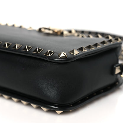Valentino Garavani Grained Calfskin Rockstud Flip Lock Camera Crossbody Bag Black 9 of 10