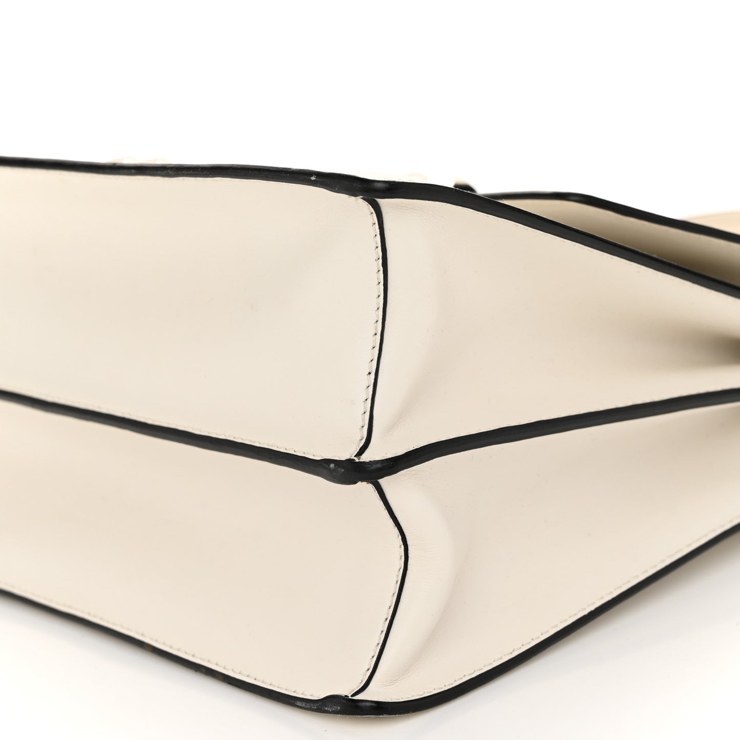 Saffiano City Calfskin Studded Elektra Shoulder Bag White