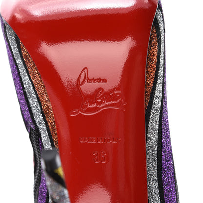 Christian Louboutin Suede Stripyglitter So Kate Booty 100 Ankle Boots 36 Multi 7 of 10