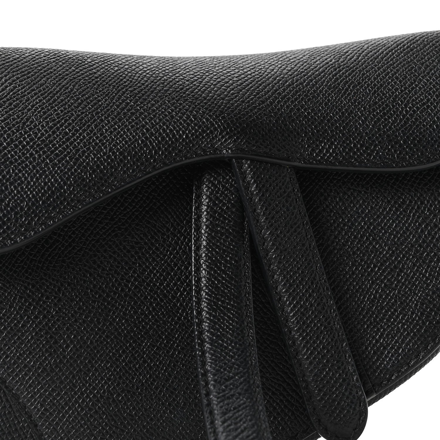 Christian Dior Grained Calfskin Mini Saddle Bag Black 7 of 9