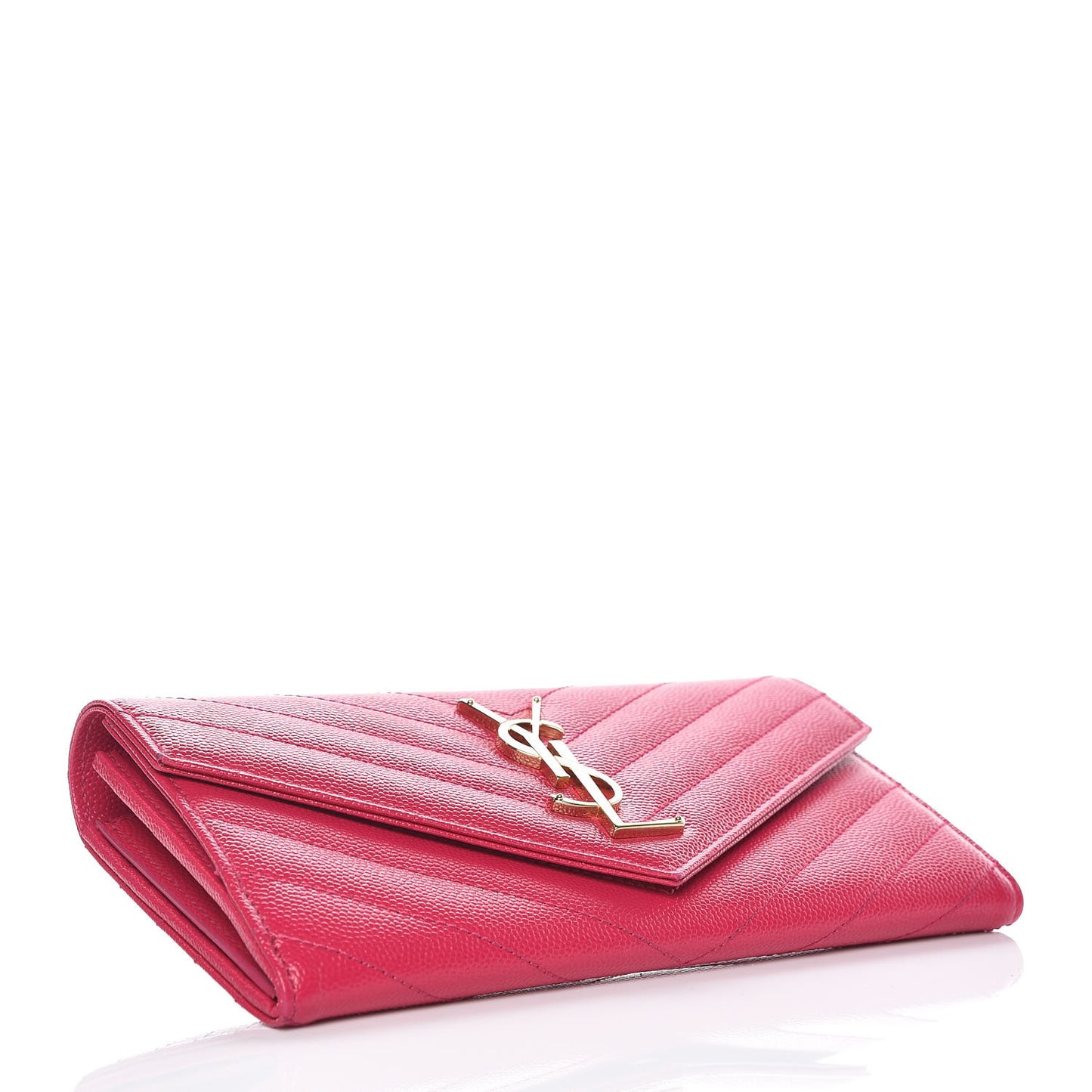 Grain De Poudre Matelasse Chevron Monogram Flap Wallet Bubblegum