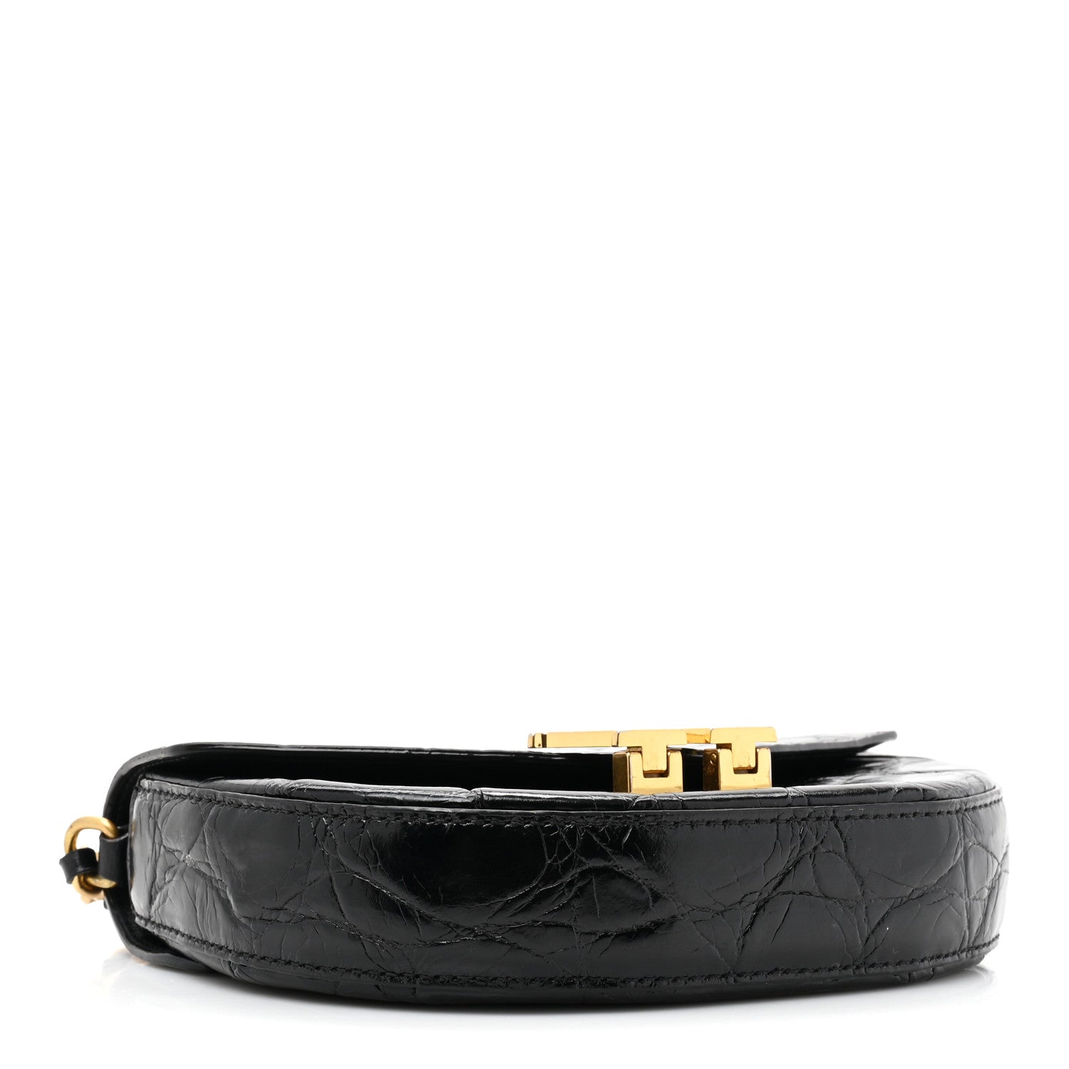 Alexander Wang Crocodile Embossed Calfskin W Legacy Saddle Bag Black 4 of 12