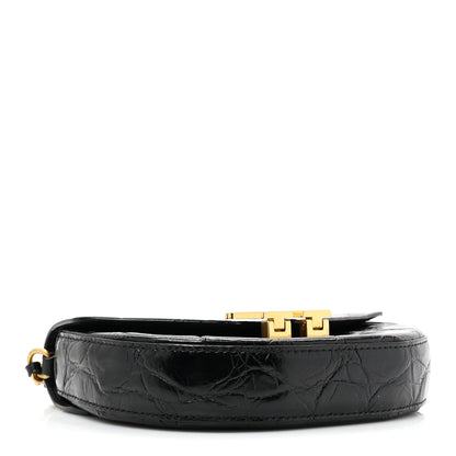 Alexander Wang Crocodile Embossed Calfskin W Legacy Saddle Bag Black 4 of 12