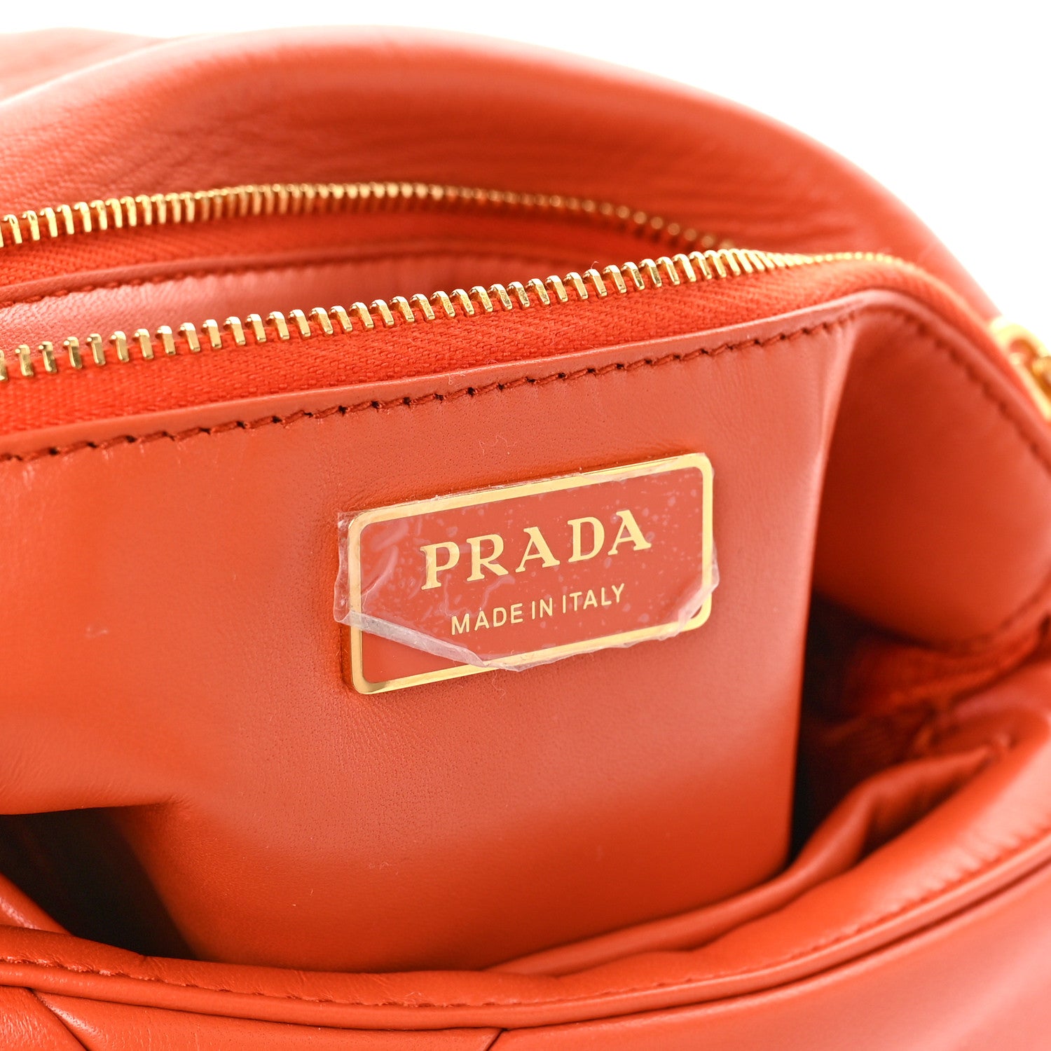 Prada Nappa Triangle Quilted Medium Patchwork System Flap Bag Arancio 6 of 8