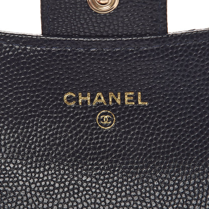 Chanel Caviar Quilted Flap Card Holder Wallet Navy Blue 6 of 12