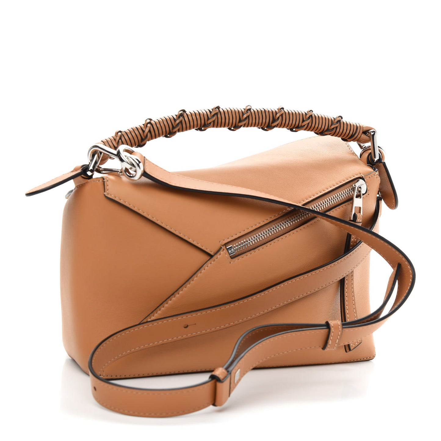 Calfskin Small Puzzle Edge Bag Tan
