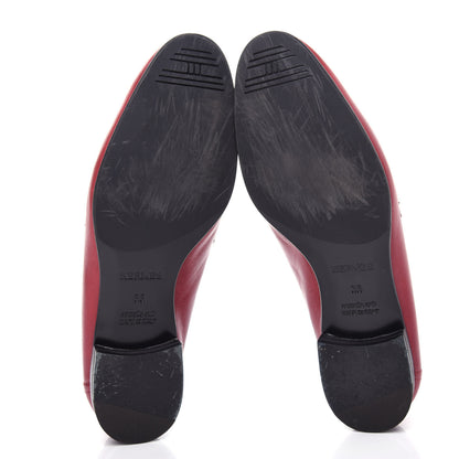Hermes Goatskin Womens Royal Loafers 36 Rouge Tibétain 6 of 10