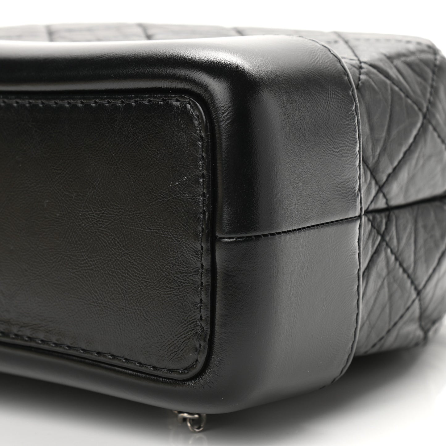 Aged Calfskin Quilted Small Gabrielle Backpack Black