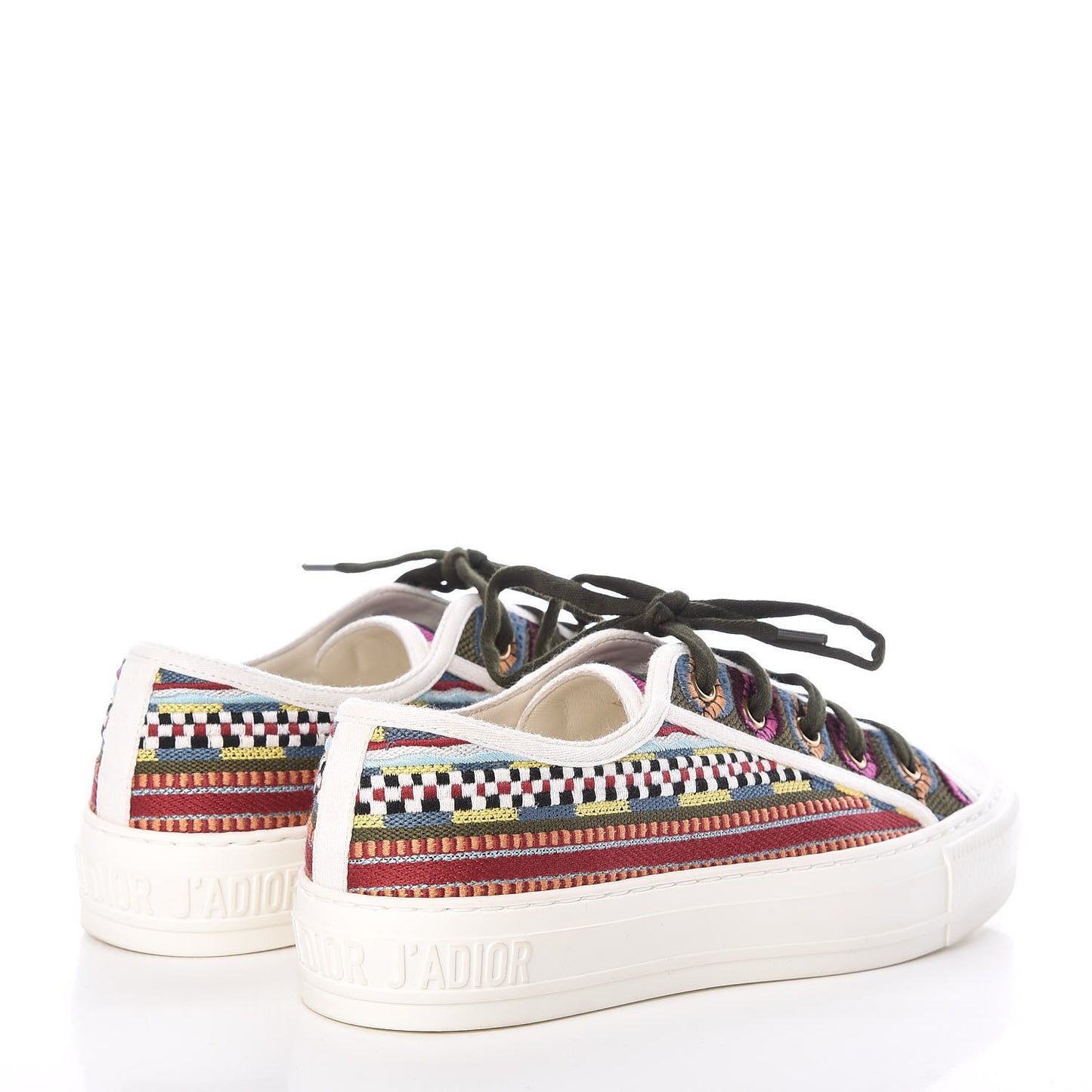 Canvas Ethnic Embroidered Womens Walk'N'Dior Low Top Sneakers 36.5 Fuchsia