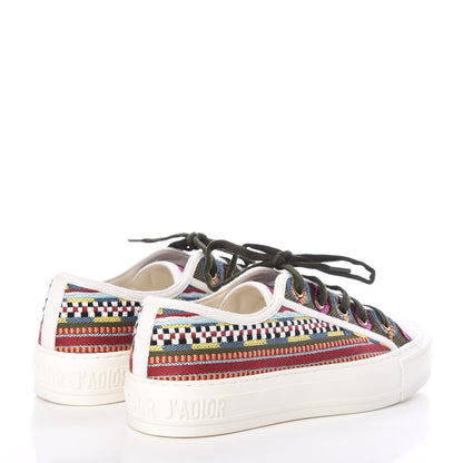 Christian Dior Canvas Ethnic Embroidered Womens Walk'N'Dior Low Top Sneakers 36.5 Fuchsia 4 of 9