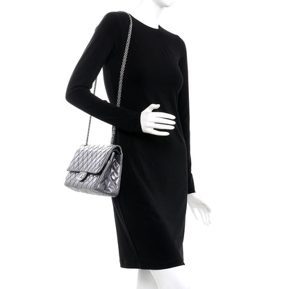 Chanel Metallic Aged Calfskin Quilted 2.55 Reissue 226 Flap Dark Silver 2 of 8