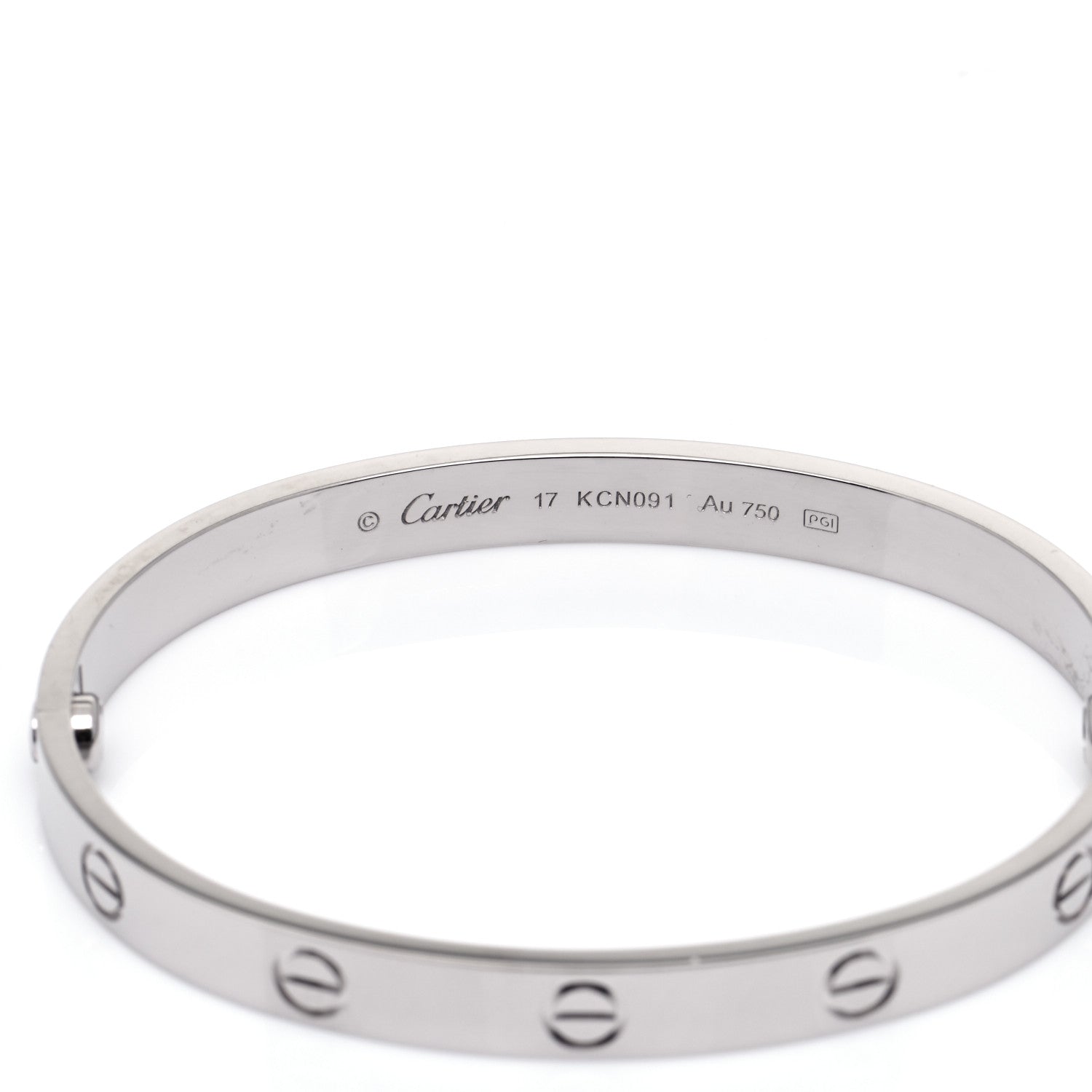 Cartier 18K White Gold LOVE Bracelet 17 5 of 8