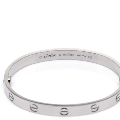Cartier 18K White Gold LOVE Bracelet 17 5 of 8