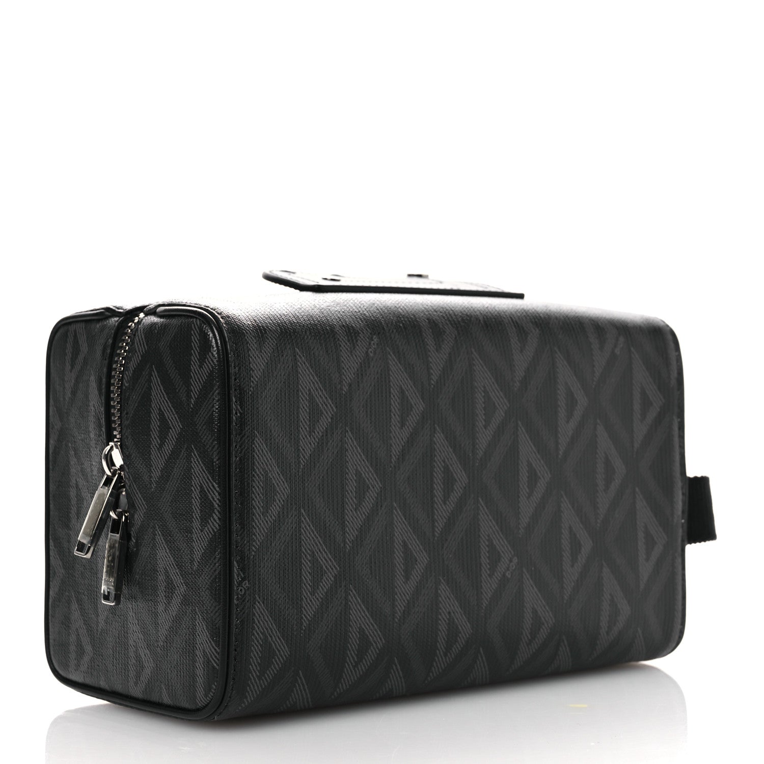 Christian Dior Canvas CD Diamond Lingot Toiletry Pouch Black