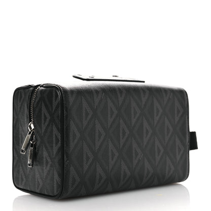 Christian Dior Canvas CD Diamond Lingot Toiletry Pouch Black 3 of 16