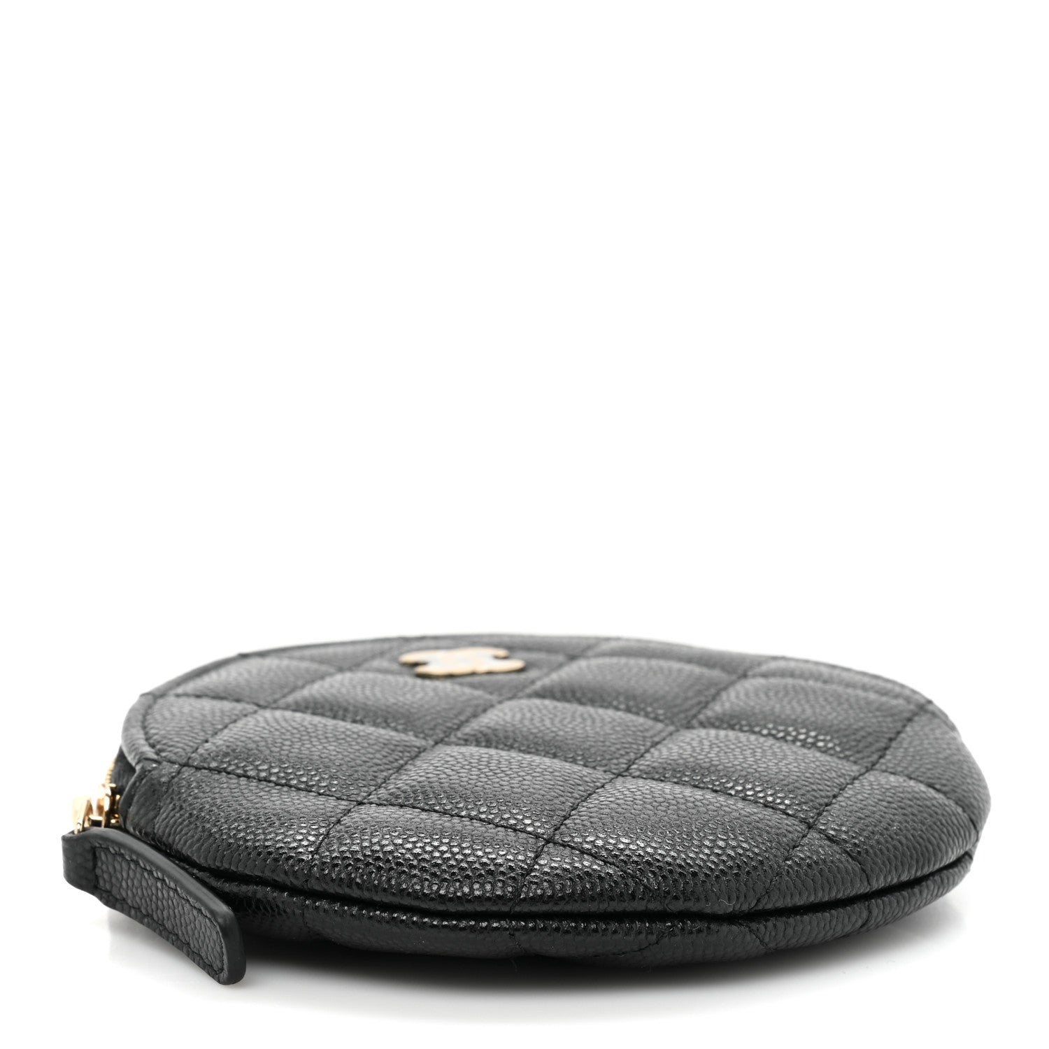 Chanel Caviar Quilted Round Clip On Coin Purse Black 4 of 10