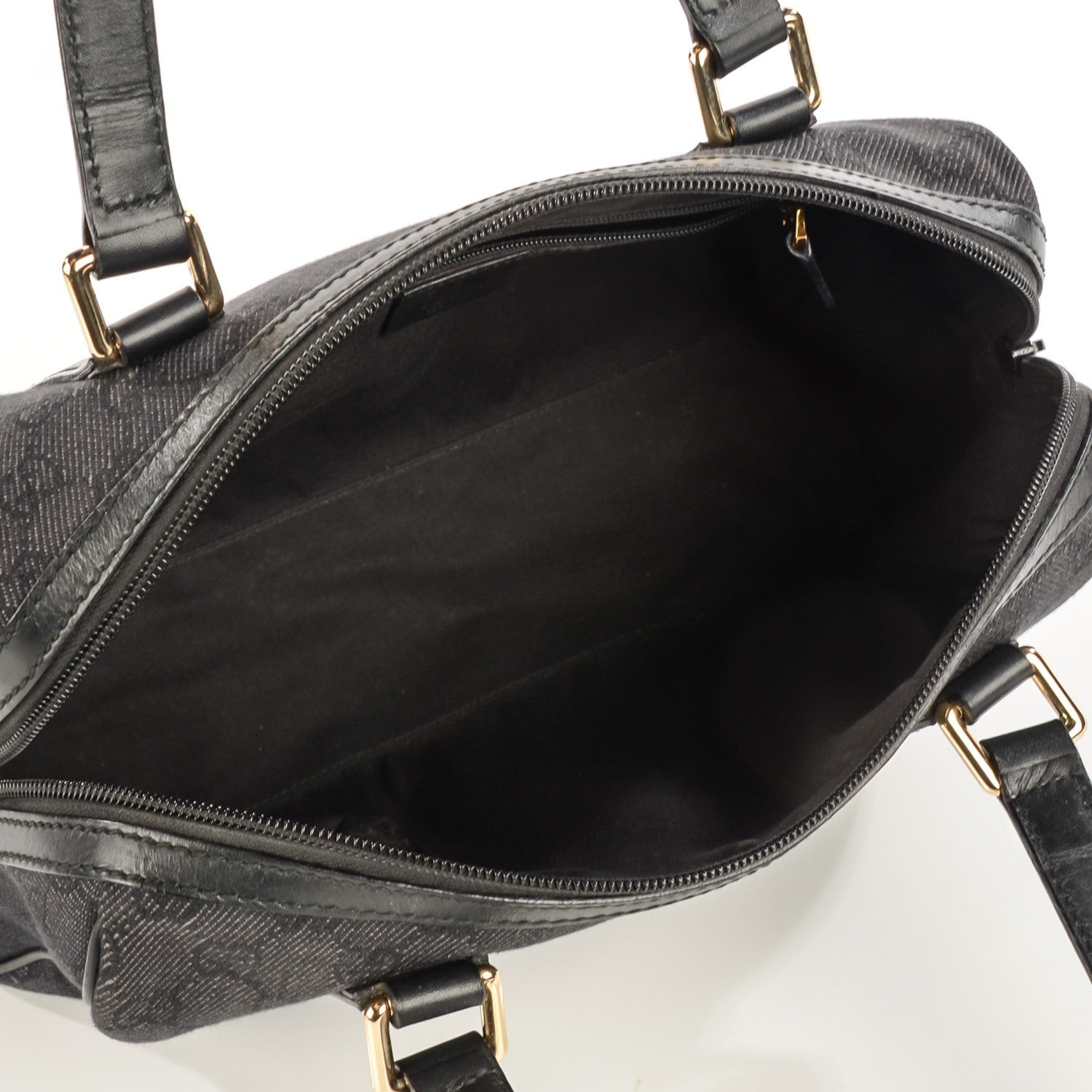 Gucci Denim Monogram Small Duffle Bag Dark Brown 5 of 7