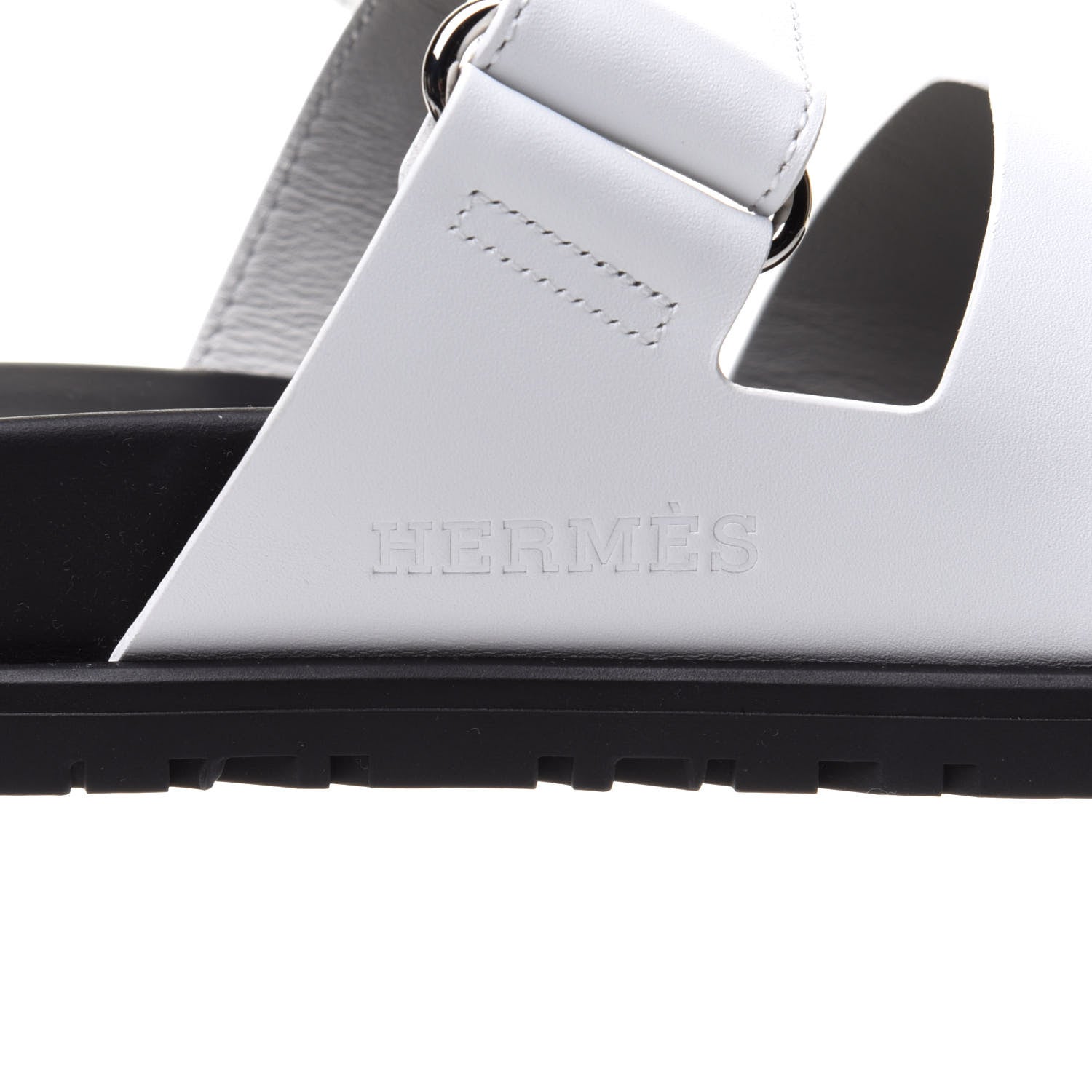 Hermes Calfskin Womens Chypre Sandals 38 White 7 of 11