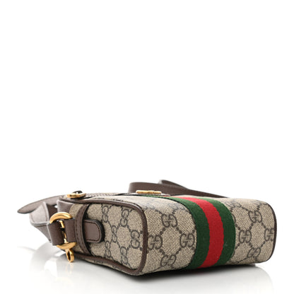 Gucci GG Supreme Monogram Web Mini Ophidia Messenger Brown 4 of 8