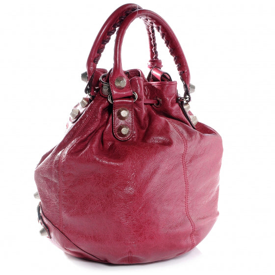 Balenciaga Agneau Giant 21 Silver Hardware Pompon Pourpre 3 of 7