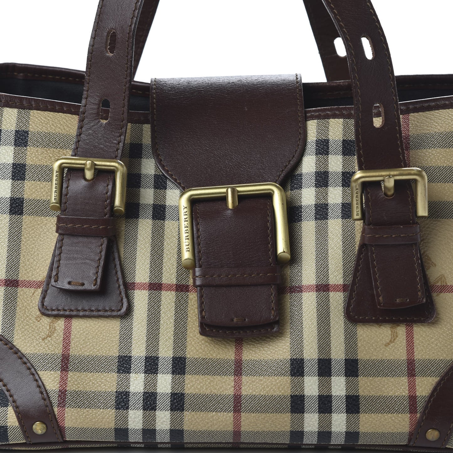 Haymarket Check Buckle Satchel Chocolate