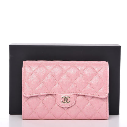 Chanel Iridescent Caviar Quilted Medium Flap Wallet Rose Pink 11 of 11