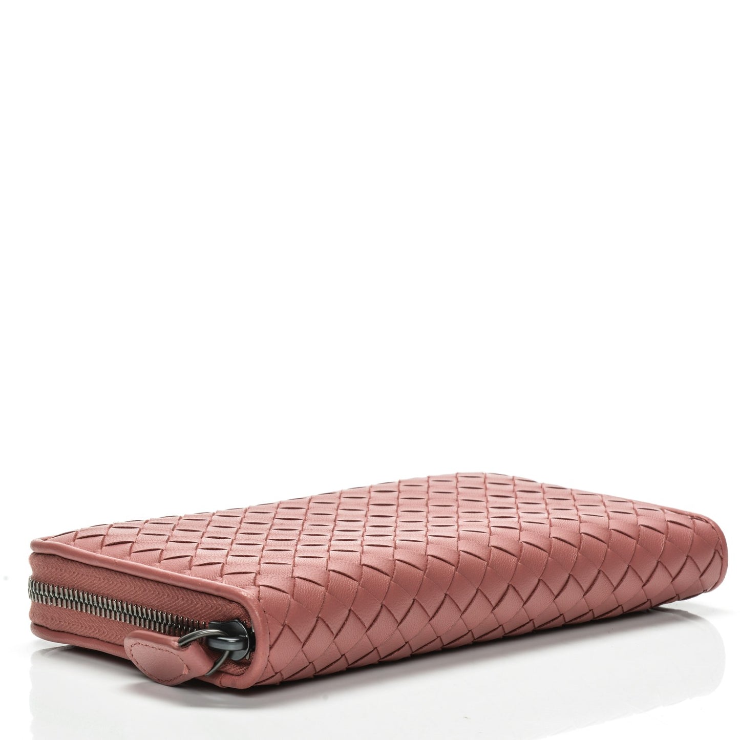 Nappa Intrecciato Zip Around Wallet Mallow
