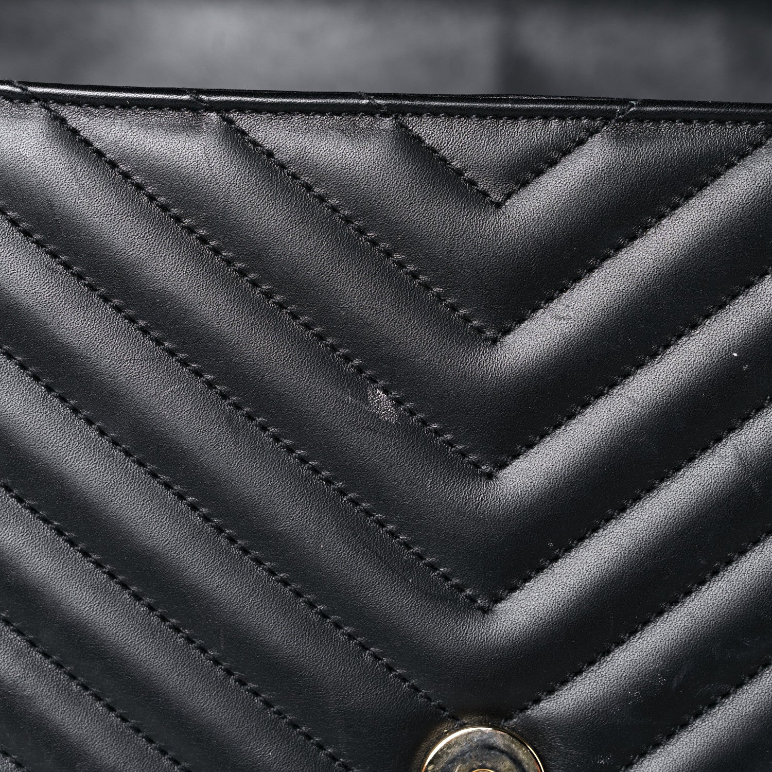 Saint Laurent Smooth Calfskin Matelasse Chevron Large Monogram Satchel Black 17 of 25
