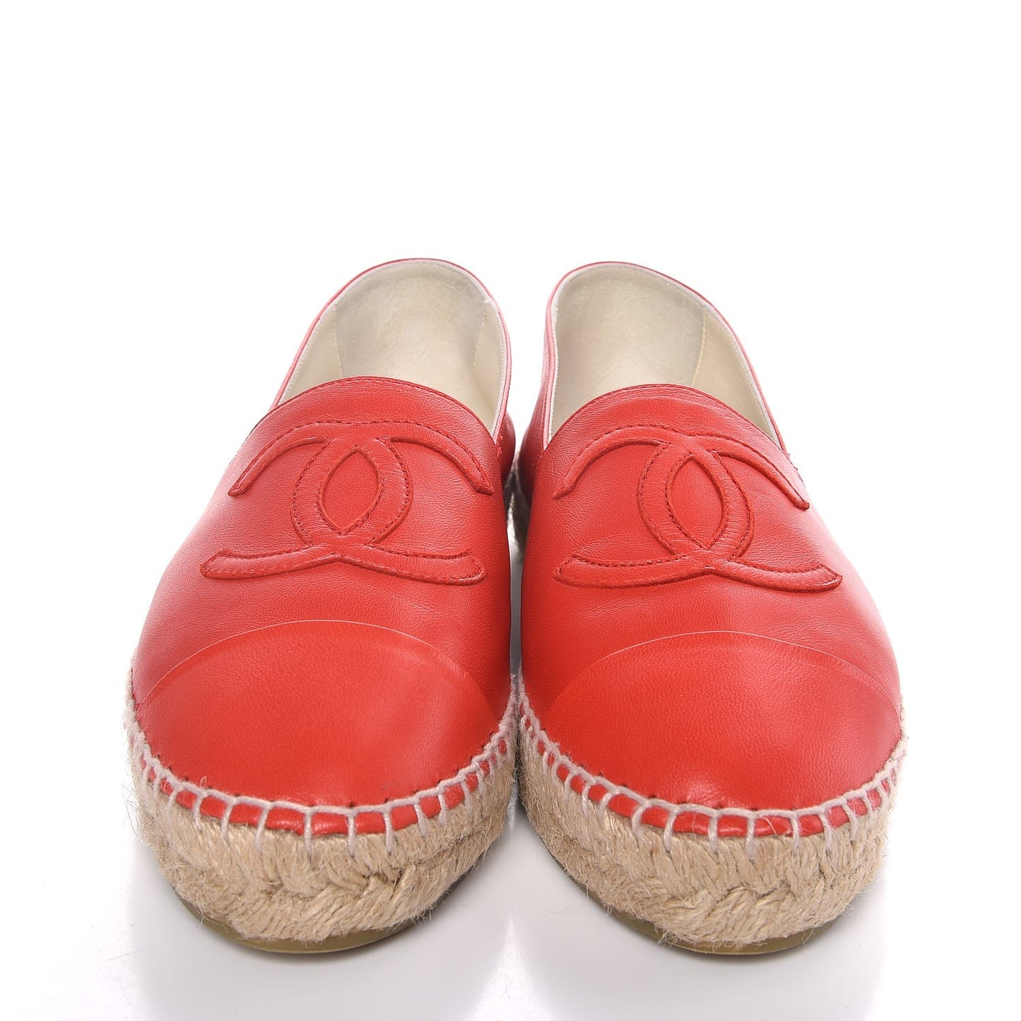 Lambskin CC Espadrilles 38 Red