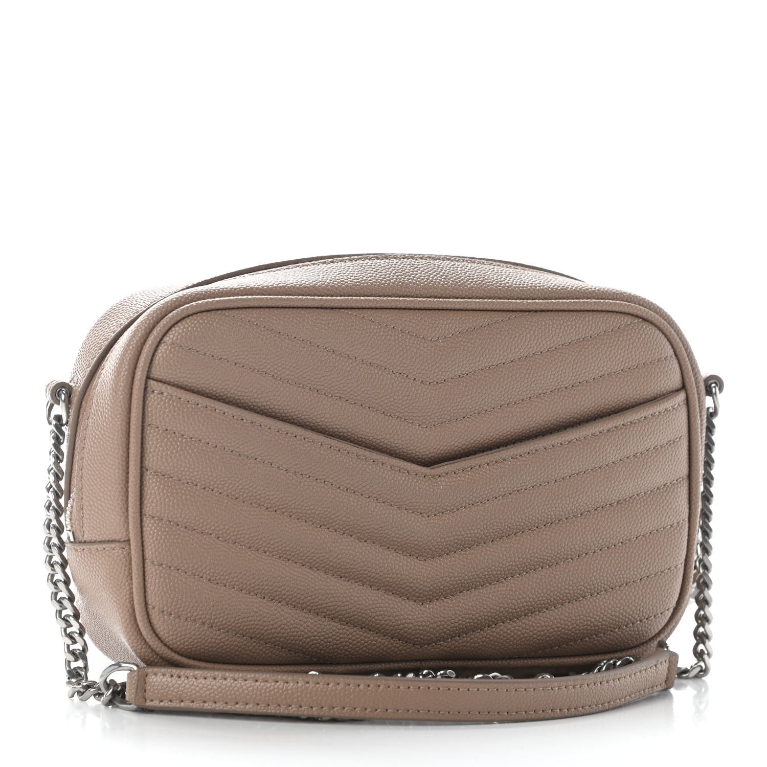 Saint Laurent Grain De Poudre Matelasse Monogram Mini Lou Camera Bag Dark Beige 3 of 9