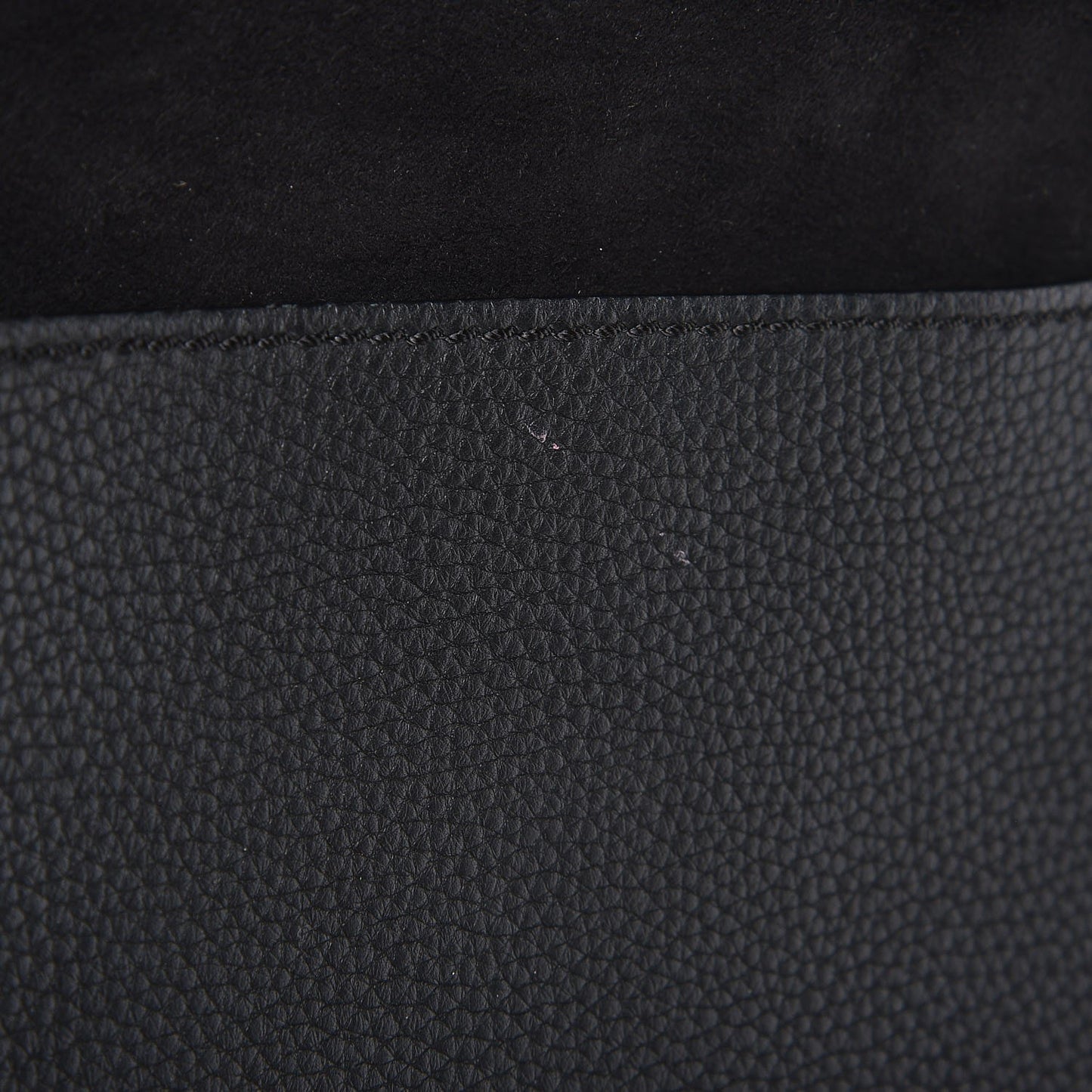 Grainy Calfskin Embossed Small Messenger Black