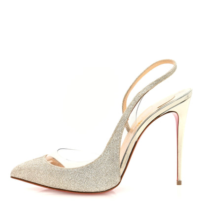 Christian Louboutin Mini Glitter PVC Specchio Optisexy 100 Pumps 39.5 Ivory Light Gold 1 of 8