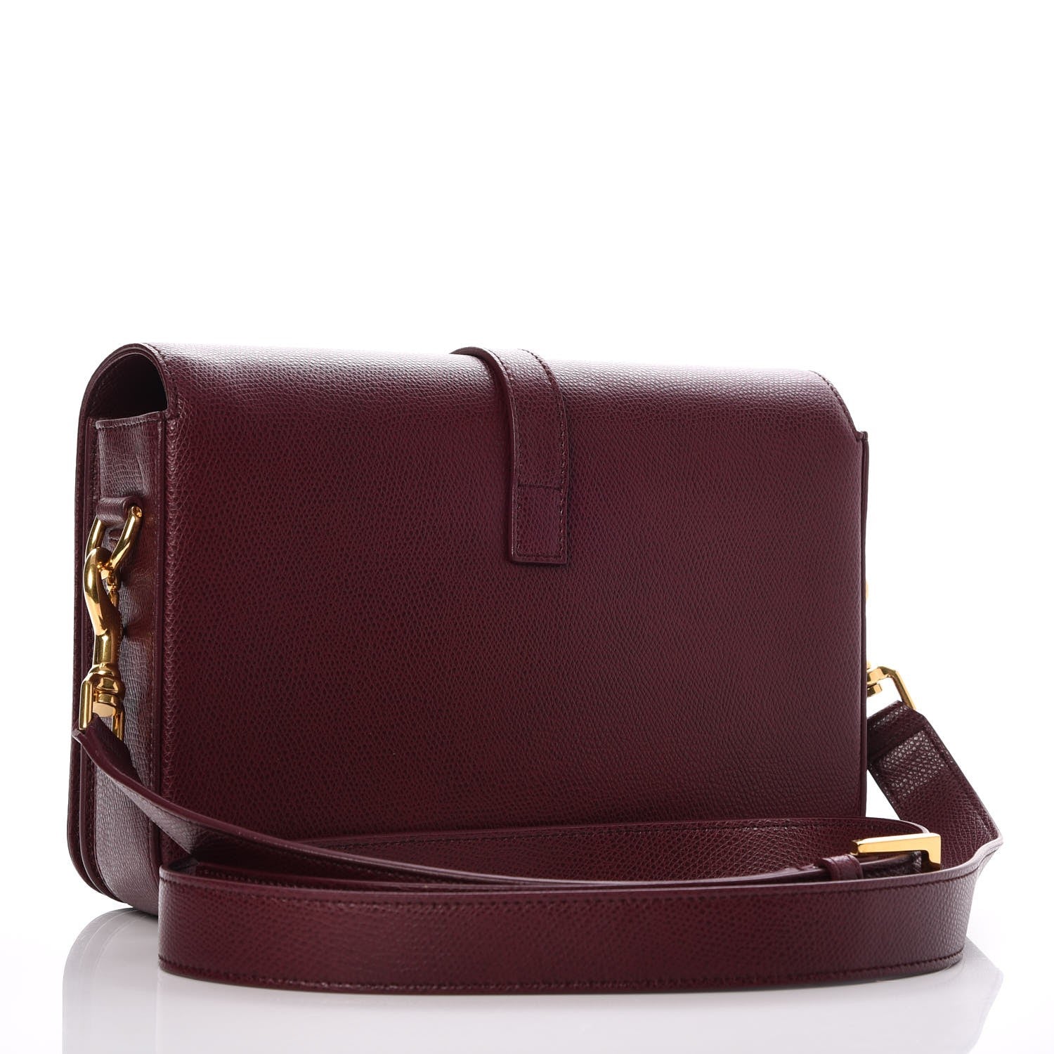 Saint Laurent Textured Calfskin Medium Classic Monogram Universite Bag Dark Red 3 of 8