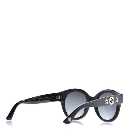 Gucci Round Frame GG Star Sunglasses GG0207S Black 4 of 8