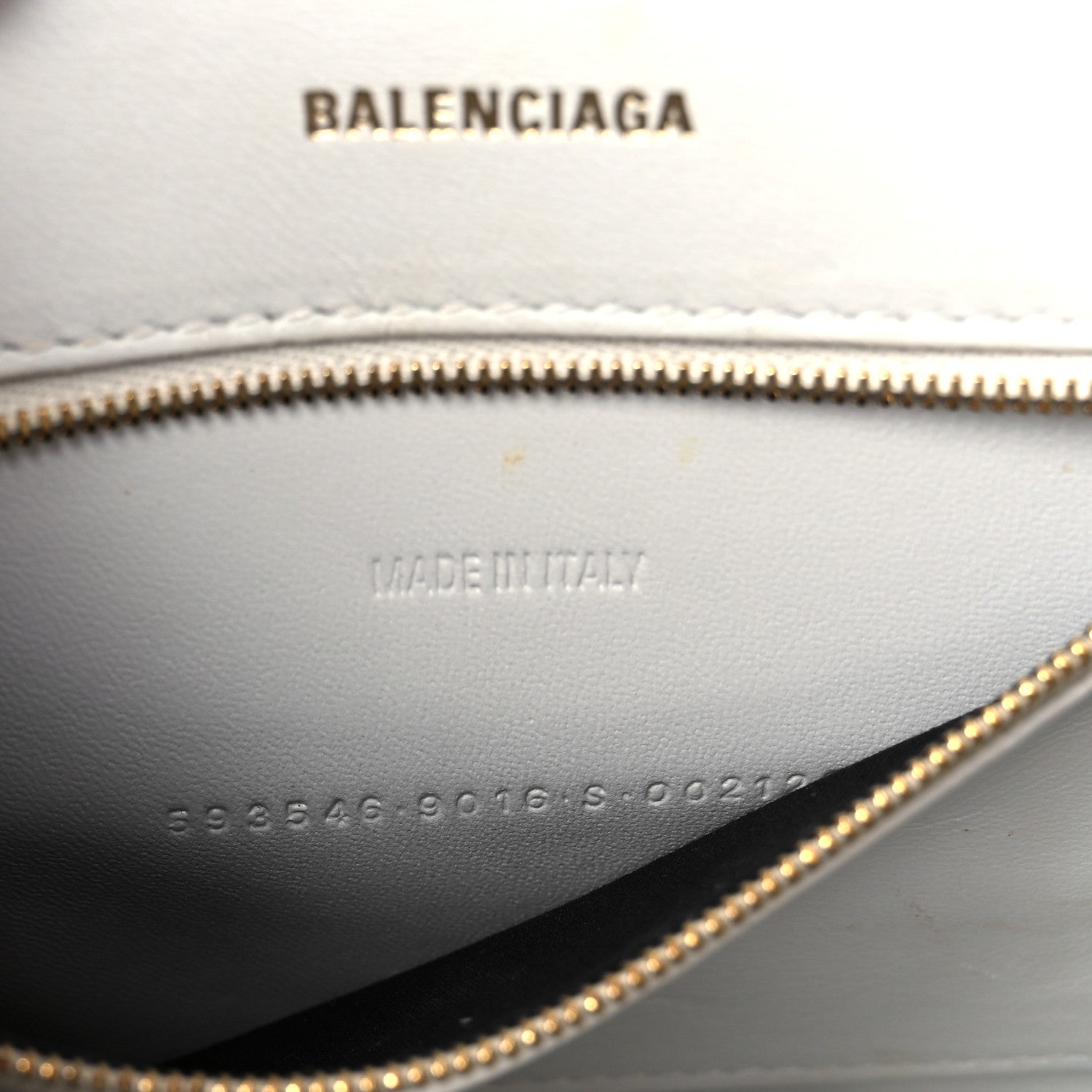 Balenciaga Calfskin Crocodile Embossed Small Hourglass Top Handle Bag White 6 of 9
