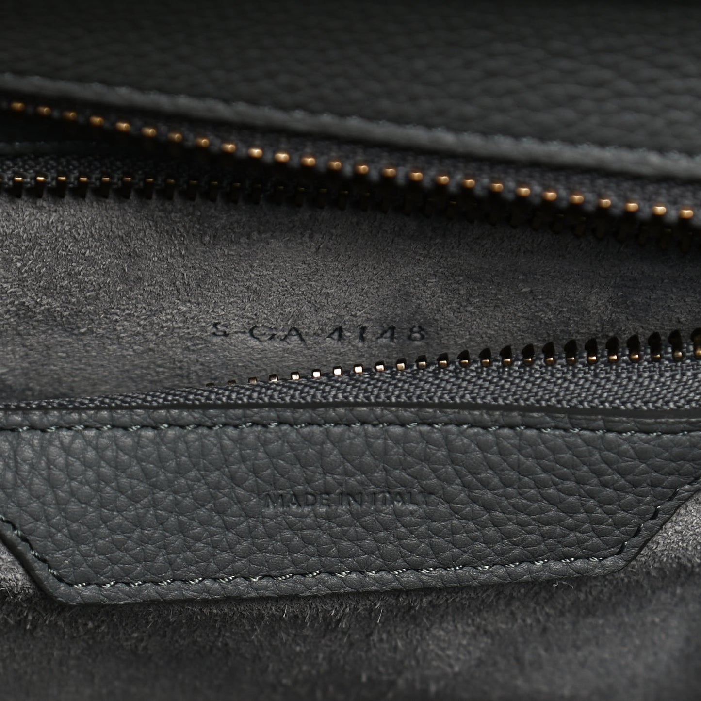 Baby Drummed Calfskin Micro Luggage Kohl