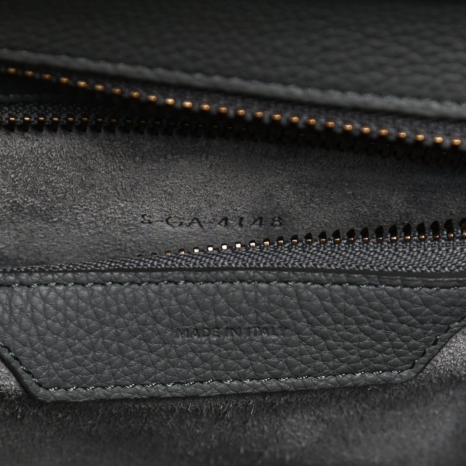 Celine Baby Drummed Calfskin Micro Luggage Kohl 6 of 10