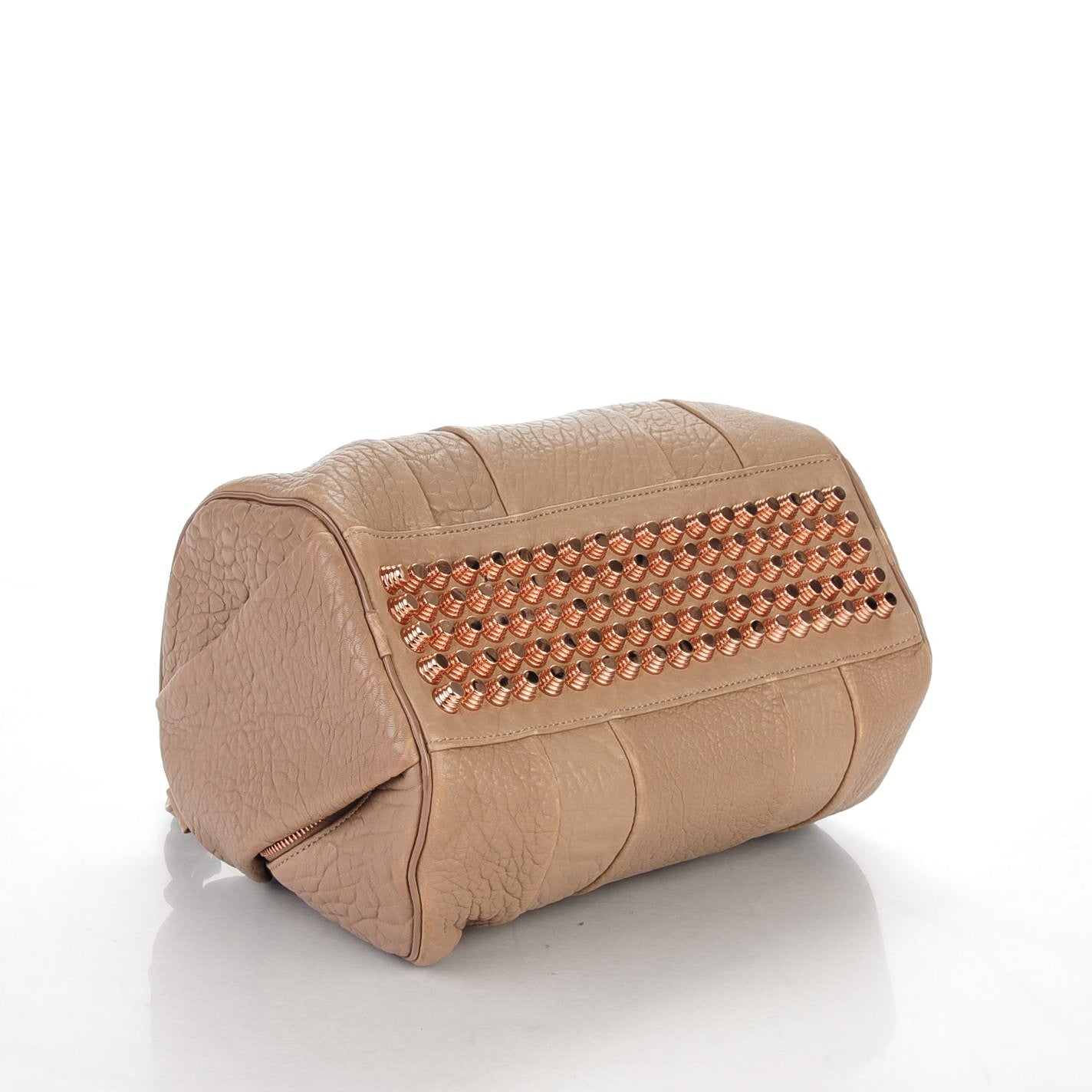 Pebbled Lambskin Rocco Latte Rose Gold Hardware