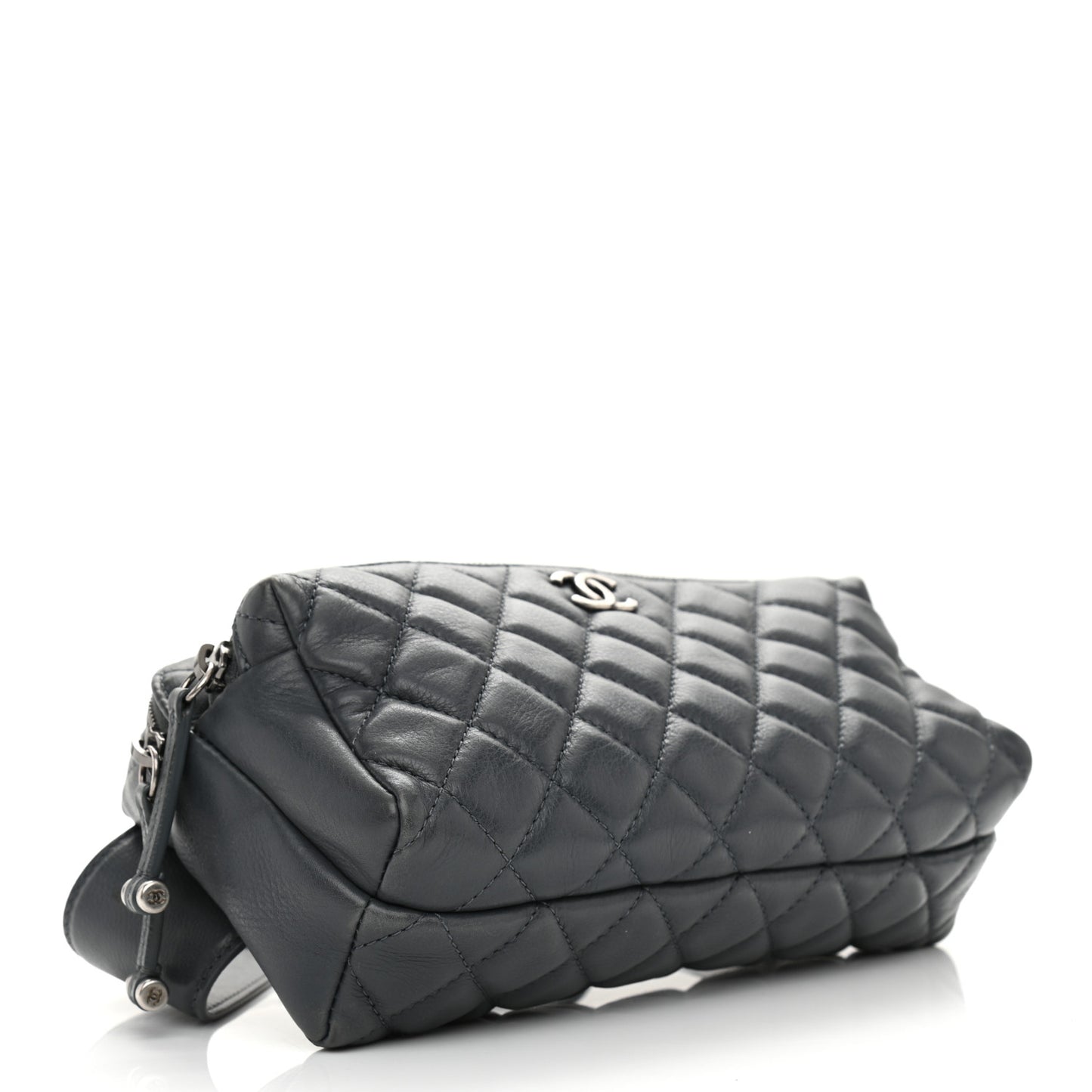 Calfskin Quilted Waist Bag Dark Grey