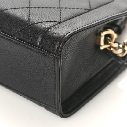 Chanel Grained Calfskin Stitched Mini Label Click Shopper Tote Black 9 of 13