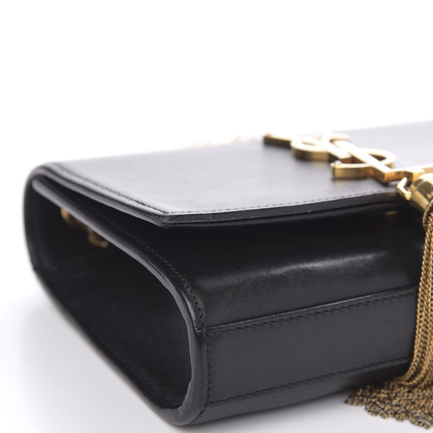 Calfskin Small Classic Monogram Kate Tassel Satchel Black