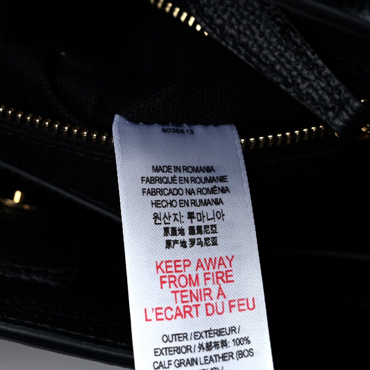 Grainy Calfskin House Check Small Banner Tote Black
