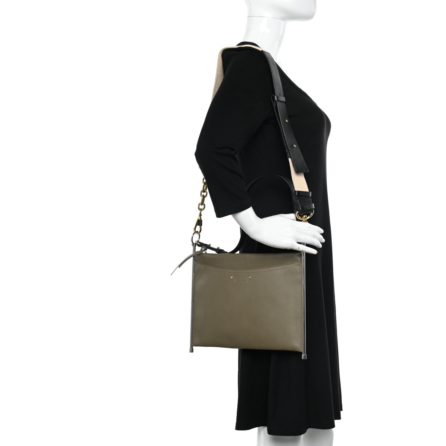 Chloe Smooth Calfskin Medium Roy Clutch Merino Grey 2 of 11