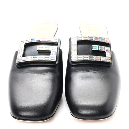 Gucci Malaga Kid Crystal Square G Madelyn 60mm Mules 39.5 Black 3 of 9